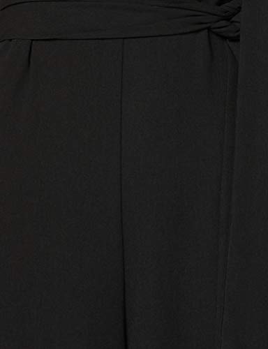 Marca Amazon - find. Short Sleeve Tie Waist Mono Mujer, Negro (Black), 44, Label: XL