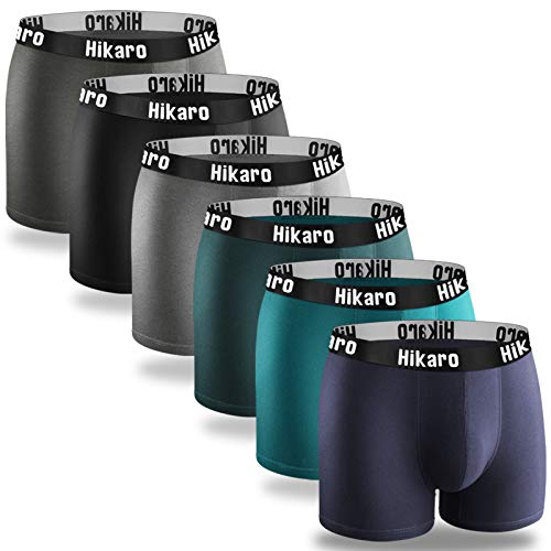 Marque Amazon HIKARO Boxers (Lot de 6) Homme Coton Slip Fitted Trunk Caleçons…