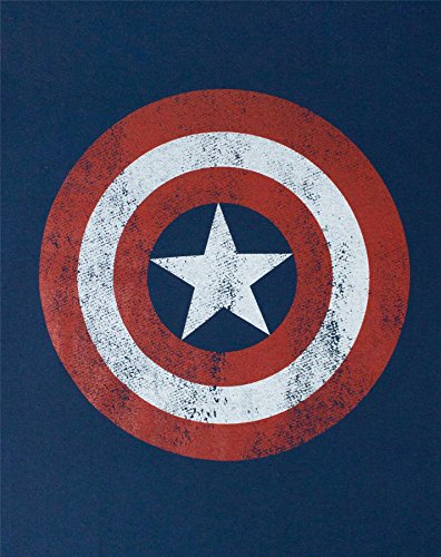 Marvel hombre Captain America Distressed Shield Camiseta XXX-Large Azul