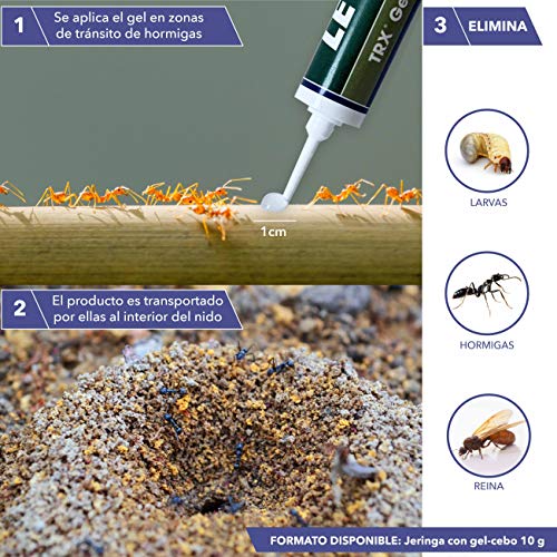 Mata Hormigas Pack Gel Anti Hormigas 10gr y Microgranulado 500 gr –Letal | Gel Insecticida Hormigas y Microgranulado Mata Cucarachas y Hormigas con Cipermetrina | Veneno Hormigas y Cucarachas