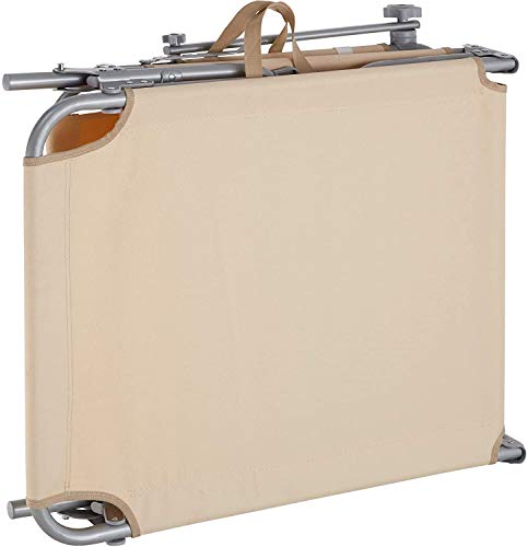 MaxxGarden - Tumbona plegable de aluminio para camping, 190 x 58 cm, color marrón