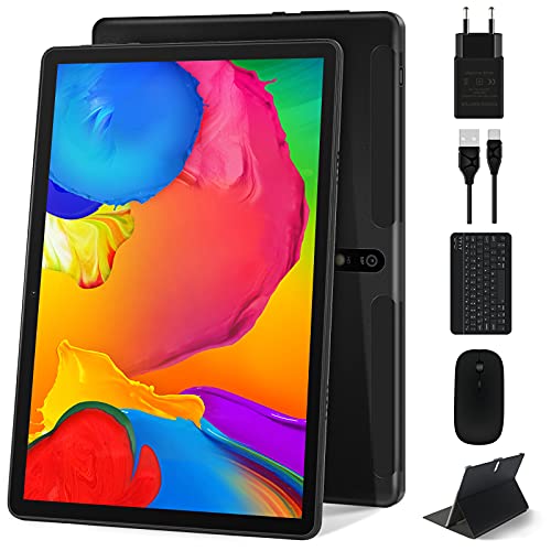 MEBERRY Tablet 10 '' HD IPS Android 10 Pro 8-núcleos 1.6Ghz 4GB + 64GB Tableta 128GB Expandible - Certificación Google GMS - 8000mAh | WI-FI | Bluetooth | GPS(5.0+8.0MP Cámara), Ratón+Teclado, Negro