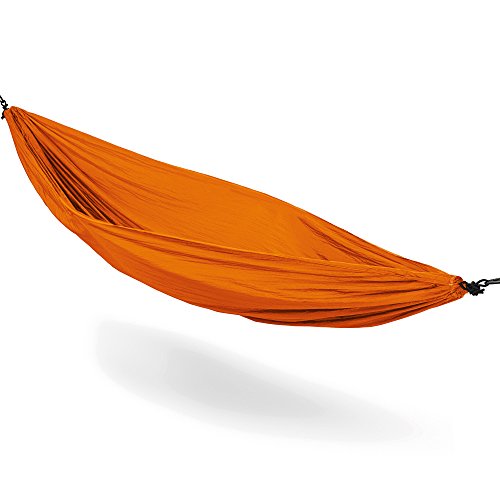melianda Ultra Ligero Nylon Hamaca (270 x 140 cm, 180 kg de Carga) Outdoor Trekking Camping, Naranja, 21 x 13 x 9 cm, MA de 16000