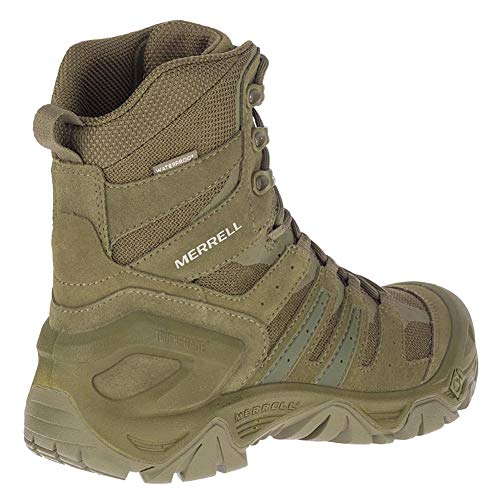 Merrell Strongfield Tactical 8" Waterproof Unisex Boots, Dark Olive, 7.5