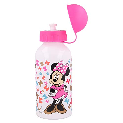 Minnie Mouse | Botella De Aluminio Para Niños - Cantimplora Infantil - Botella De Agua Reutilizable - 400 Ml