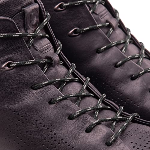 Miscly Cordones Redondos para Botas de Trabajo y Zapatos de Senderismo [3 pares] Trenzas Resistentes de 3mm de Diámetro (114cm, Negro/Gris)