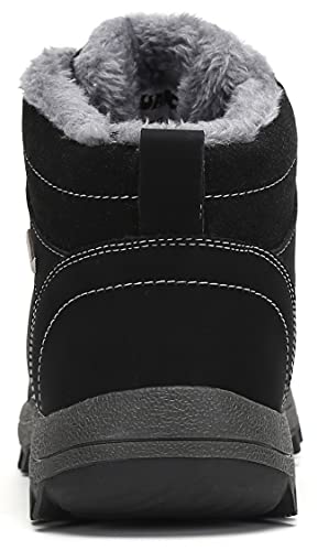 Mishansha Botas de Nieve Hombre Mujer Invierno Impermeables Zapatos Senderismo Cálido Trekking Antideslizante Deportes Outdoor Boots Negro 40 Gr.40