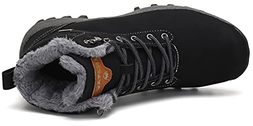 Mishansha Botas de Nieve Hombre Mujer Invierno Impermeables Zapatos Senderismo Cálido Trekking Antideslizante Deportes Outdoor Boots Negro 40 Gr.40