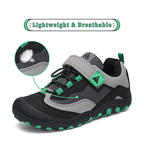 Mishansha Zapatos de Senderismo Niños y Niñas Zapatillas de Deporte Zapatos de Trekking Outdoor Antideslizante Transpirable Sneakers, Tinta Negro, 28 EU