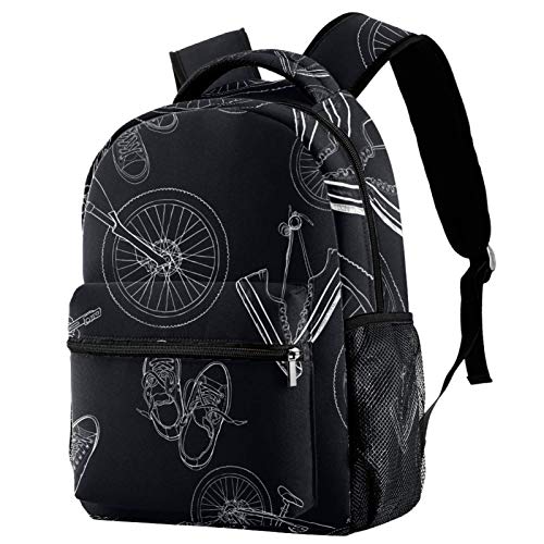 Mochila de montaña dibujada a mano para bicicletas y zapatillas de deporte, mochila escolar para senderismo, mochila de viaje
