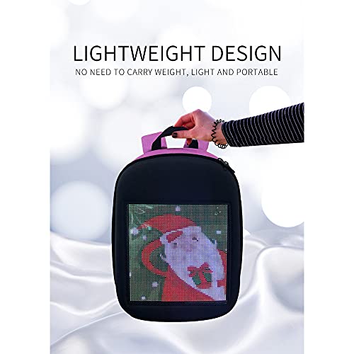 Mochila LED, mochila luminosa multifunción, impermeable, versión WiFi App, mochila para portátil de viaje y senderismo, con pantalla a colores (negro)
