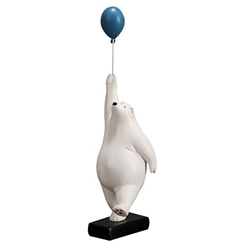 Mogzank Resina Figuras de Oso Volador Globo Osos Polares Estatua DecoracióN de la Oficina en el Hogar Sala de Estar Dormitorio Adorno de Escritorio - A