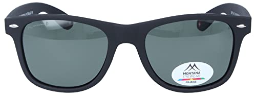 Montana Eyewear MP1A-XL - Gafas de sol polarizadas de plástico mate negro y verde