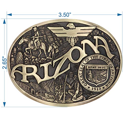 Montana Silversmiths State Heritage Attitude - Hebilla para cinturón (60811), Arizona - Latón envejecido, talla única