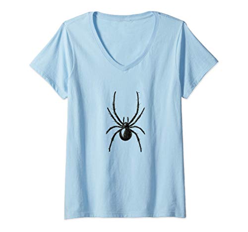 Mujer Araña viuda negra Amante de la araña Camiseta Cuello V