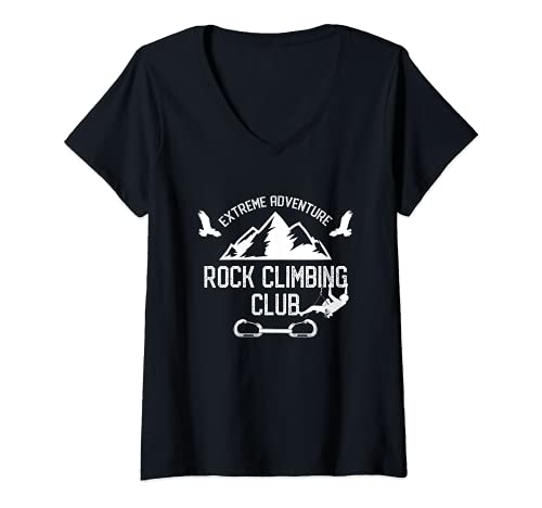 Mujer Club de escalada de aventura extrema Camiseta Cuello V