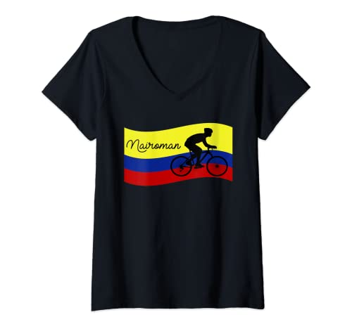 Mujer NAIROMAN Nairo España Ciclista Colombiano. Camiseta Cuello V