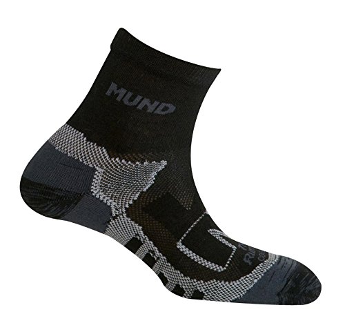 Mund Socks Calcetín Running Trail Running Atletismo Unisex (Black, EU 42-45)