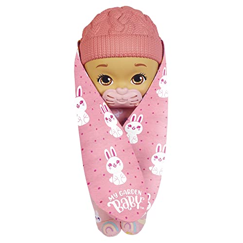 My Garden Baby Mi primer bebé conejito Rosa Muñeco de juguete con manta y chupete, regalo para niñas y niños +18 meses (Mattel HGC10)