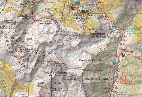 N ° 25 Ansó, Hecho, Orhy, Roncal, Anie, Bisaurín 1:50.000 carte topographique randonnée (Pyrénées)