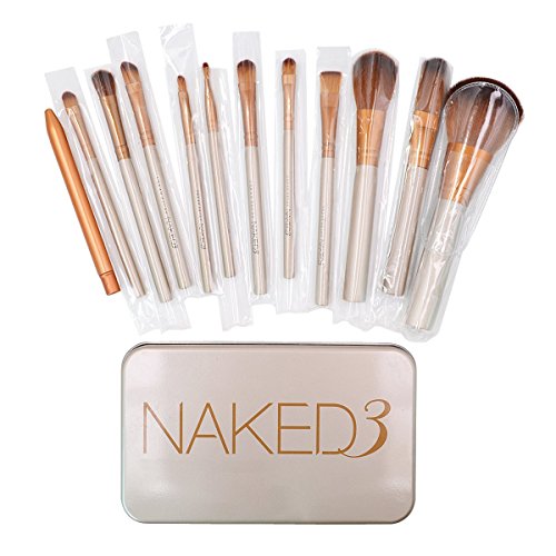 Naked 3 Makeup Cosmetic Brush Set 12 pcs *New for Christmas 2015* by NKD