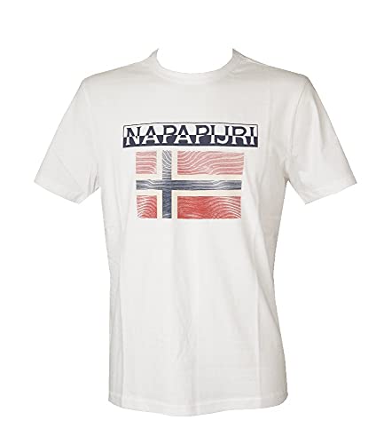 Napapijri Camiseta Hombre Manga Corta Cuello Redondo artículo NP0A4F7C S-Surf Flag SS, 002 Bianco - Bright White, XXL