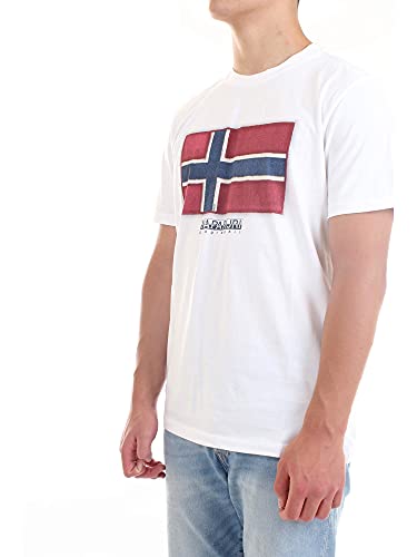 Napapijri SIROL SS Camiseta, 002 Bianco-Bright White, XL Hombre
