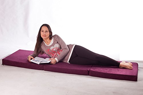 Natalia Spzoo El sillón de colchón Plegable para Invitados 180x80x10 cm con el Bolso (Negro 0001)