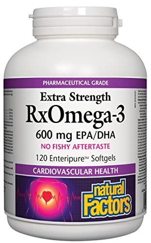 Natural Factors Extra Strength Rx Omega-3 Factors 120 (EPA 400mg, DHA 200mg, 120 Softgels)