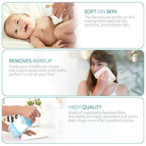 Navaris 6x Toallas de tocador de bambú - Toallitas de muselina para cuidado infantil del bebé o facial - Toalla de tela suave - 25 x 25 CM - Blanco