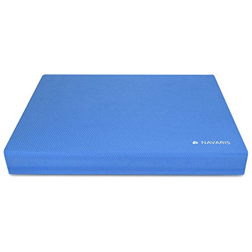 Navaris colchoneta de coordinación - Plataforma de Equilibrio para Ejercicios de Yoga y Pilates - Cojín Fitness 50 x 39 x 6.5CM - Almohadilla - Azul