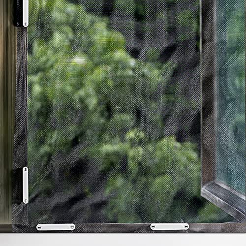 Navaris Mosquitera magnética para ventana - Red de protección antimosquitos para marco de ventanas - Malla flexible con imanes - Reja 130 x 150 CM