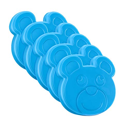 Navaris Paquetes de Hielo Reutilizables - Set de 5X acumulador de frío para Nevera portátil para Comida de niños - 5 acumuladores pequeños - Osito