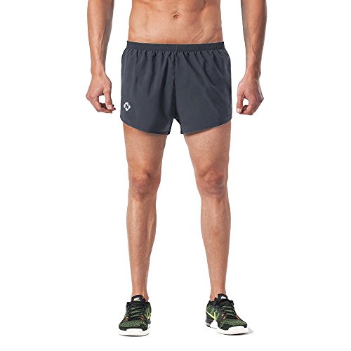 NAVISKIN Pantalones Cortos para Hombres Shorts Deportivos de Correr Fitness Secado Rápido Ligero Súper Transpirable Elásticos 7.6cm Gris XXL