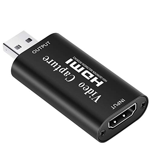Neewer Tarjeta Captura Video y Audio HDMI HDMI a USB 1080p USB2,0 Grabación a Través de Videocámara DSLR Cámara Acción para Adquisición Alta Definición Transmisión en Vivo(Cable Adaptador No Incluido)