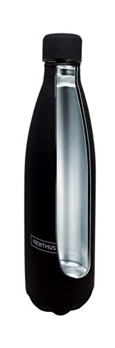 NERTHUS FIH 621 621-Termo Doble Pared para frios y Calientes Diseño Negra 750 ml Libre de BPA, Tapon Hermético, Acero Inoxidable 18/39