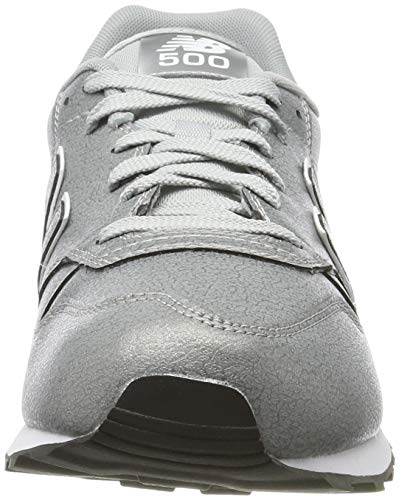 New Balance 500, Zapatillas para Mujer Plateado (Metallic Silver Metallic Silver) 41 EU