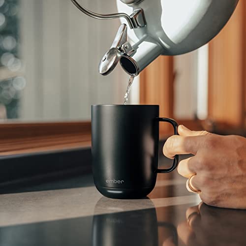 New Ember Temperature-Control Smart Mug 2, 414 ml, Black, 80 min. Battery Life – App-Controlled Heated Coffee Mug – New & Improved Design