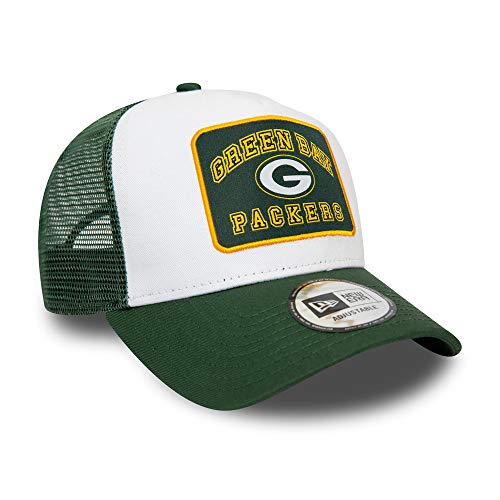 New Era Green Bay Packers NFL Cap verstellbar Trucker Kappe American Football Weiss - One-Size