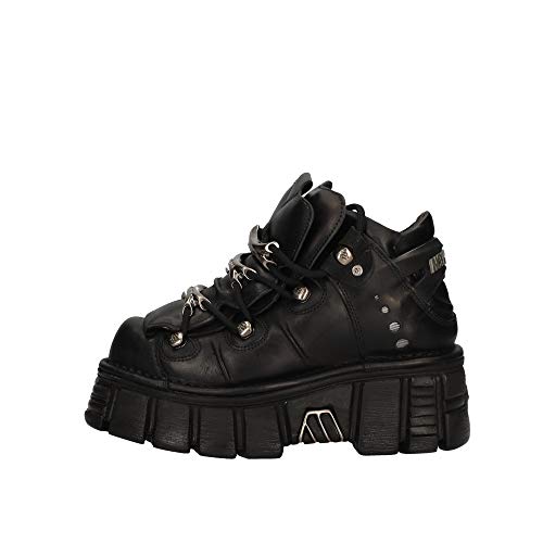 NEW ROCK Zapatos con Cordones de Mujer M-106-C66 Talla 38 Negro