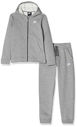 Nike B NSW Core BF TRK Suit Chándal, Niños, Gris (Carbon Heather/Dark Grey/Carbon Heather/White), M