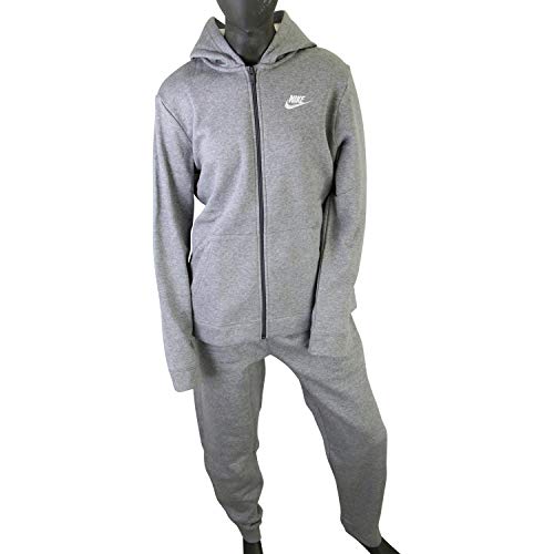 Nike B NSW Core BF TRK Suit Chándal, Niños, Gris (Carbon Heather/Dark Grey/Carbon Heather/White), M