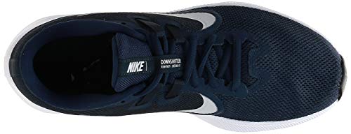 Nike Downshifter 9, Zapatillas de Running para Asfalto Hombre, Multicolor (Midnight Navy/Pure Platinum 401), 44.5 EU