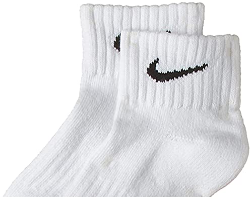 Nike One Quarter Socks 3PPK Value Calcetines para Hombre, Blanco (WHITE/BLACK), 42-46