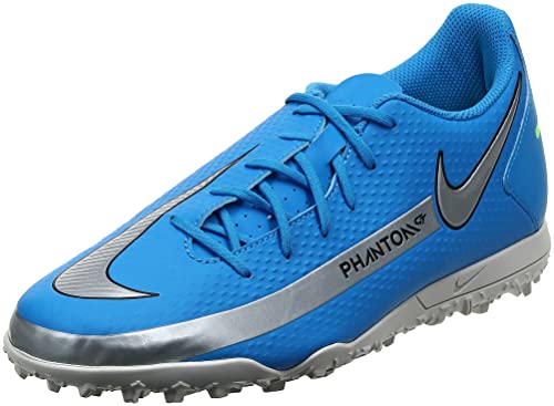 Nike Phantom GT Club TF, Zapatillas de ftbol Unisex Adulto, Photo Blue Metallic Silver Rage Green Black, 42 EU