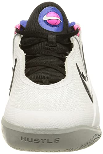 Nike Team Hustle D 10 SE (GS), Basketball Shoe, White/Black-Hyper Royal-Pink Blast, 39 EU