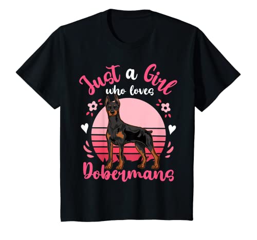 Niños Doberman solo una chica que ama a Dobermans Camiseta
