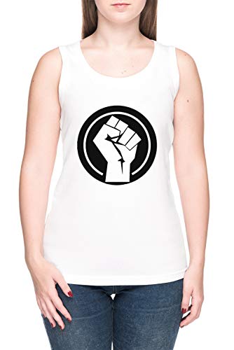 Noir Socialiste Poing Femme T-Shirt Débardeur tee Blanc Women's White Tank T-Shirt