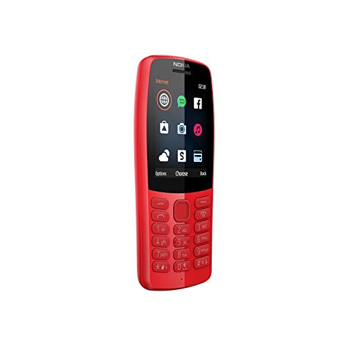 Nokia 210 - Teléfono móvil de 2,4'' (8 MB RAM, 16 MB ROM, Cámara 0.3 MP, Batería 1020 mAh, Dual Sim), Rojo [Versión ES/PT]