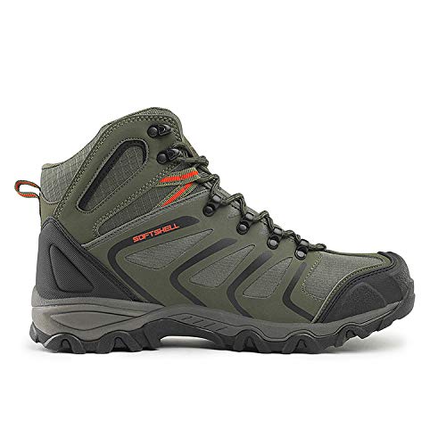 NORTIV 8 Botas de Montaña Zapatos de Senderismo Hombres Zapatillas Trekking Impermeables Ligeros al Aire Libre Verde/Oliva/Negro/Naranja 160448_M Talla 41.5EU/8.5US